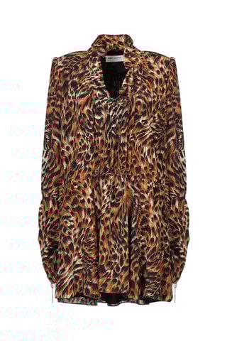 Saint Laurent - Robe patineuse en soie - Marron
