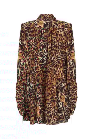 Saint Laurent - Robe patineuse en soie - Marron