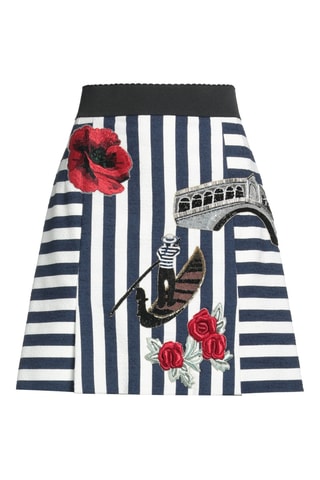 Dolce&Gabbana - Jupe patineuse - Bleu marine et blanc