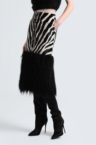 Saint Laurent - Jupe fourreau en cuir taille haute - Noir