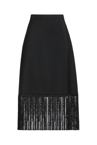 Burberry - Jupe midi en laine mohair et laine vierge - Noir