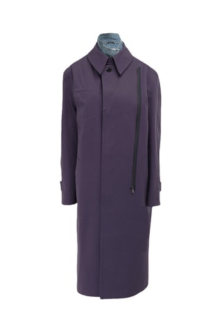 Maison Margiela - Trench en cuir et veste en jean - Violet et bleu