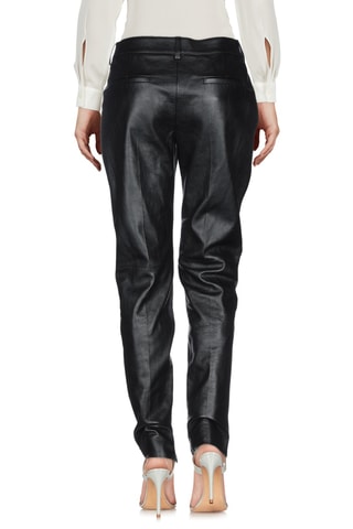 Saint Laurent - Pantalon regular en cuir d'agneau - Noir