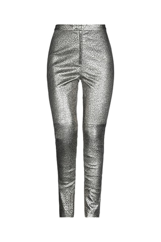 Isabel Marant - Pantalon skinny en cuir d'agneau taille haute - Argenté