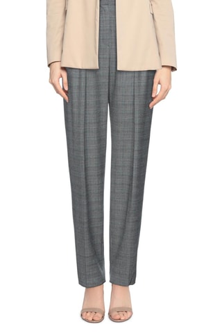 Emporio Armani - Pantalon en laine vierge taille haute - Gris