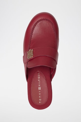 Mules plateformes en cuir Bordeaux