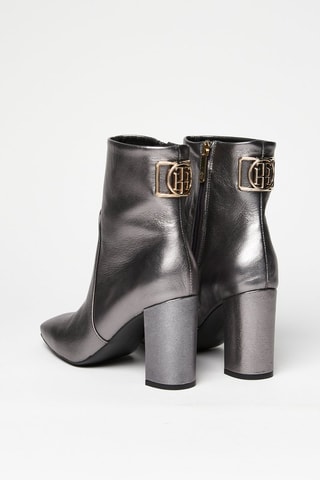 Bottines en cuir Argenté