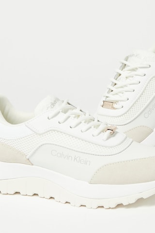 Baskets plateformes en cuir - Ecru