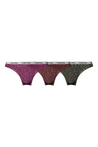3 tangas Kaki, rouge et fuchsia