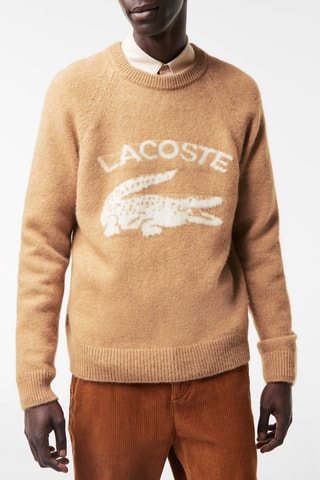 Pull classic fit en alpaga et laine - Beige et blanc cassé