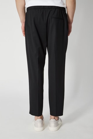 Pantalon droit en laine - Noir