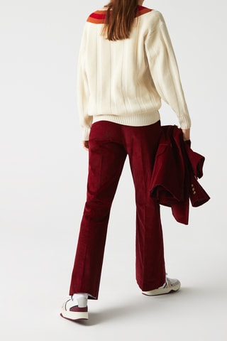 Pantalon flare en velours Bordeaux