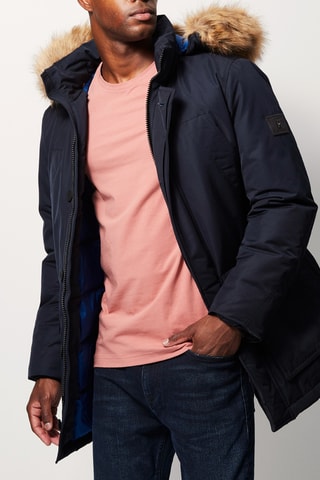 Parka à capuche Bleu