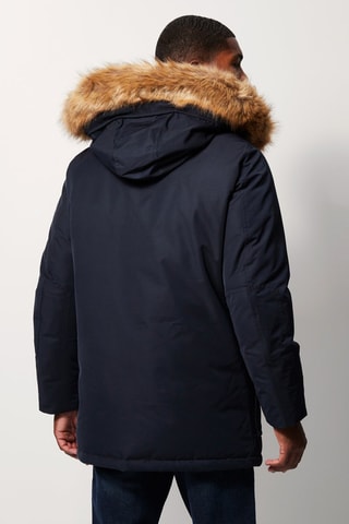 Parka à capuche Bleu