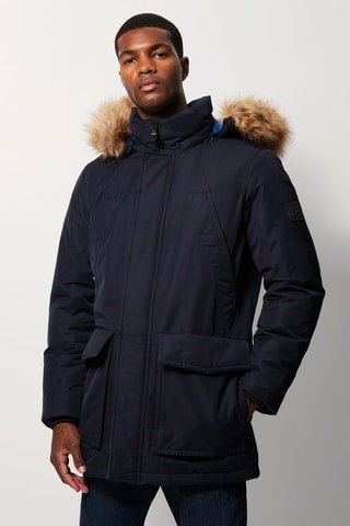 Parka à capuche Bleu