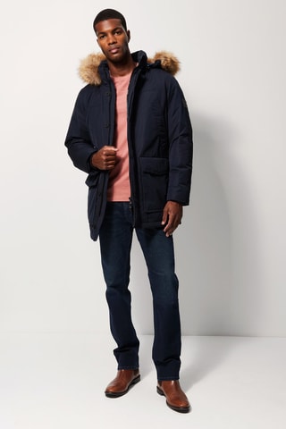 Parka à capuche Bleu