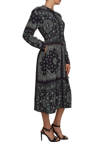 Robe chemise Noir et vert