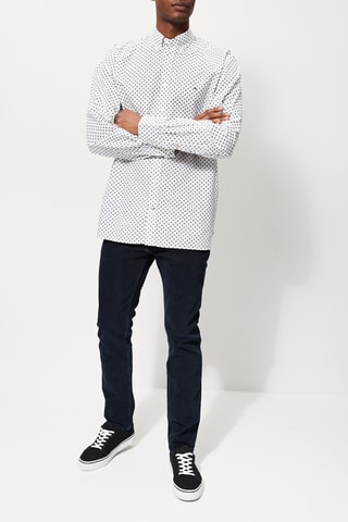 Chemise Blanc et bleu foncé