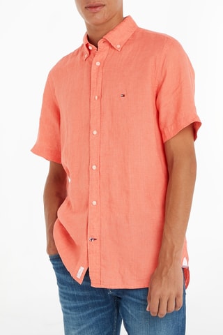 Chemise en lin Saumon