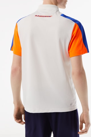 Polo regular Lacoste Tennis - Blanc cassé et bleu