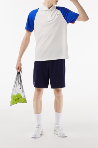 Polo regular Lacoste Tennis - Blanc cassé et bleu