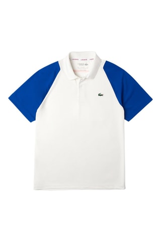 Polo regular Lacoste Tennis - Blanc cassé et bleu