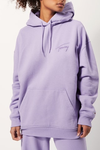 Sweat oversize à capuche Mauve