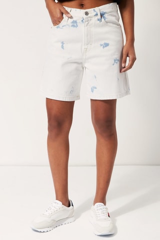 Short en jean Blanc