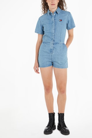 Combishort en jean Ciel