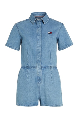 Combishort en jean Ciel