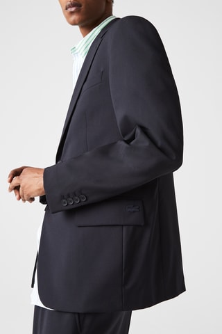 Blazer slim en laine - Bleu nuit