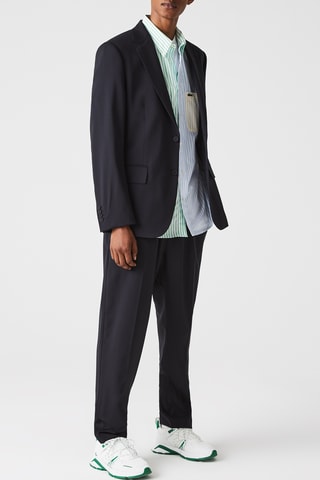 Blazer slim en laine - Bleu nuit