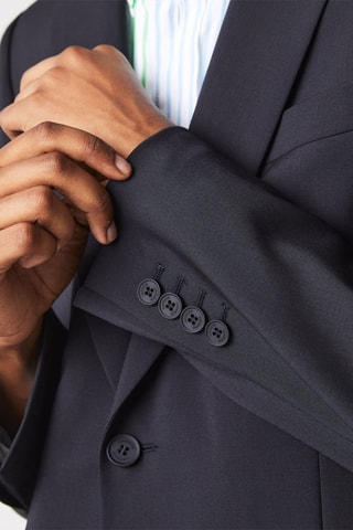 Blazer slim en laine - Bleu nuit