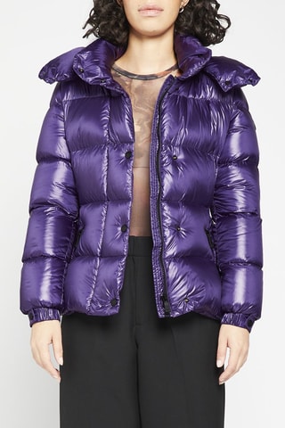 Blusão curto com capuz Violeta