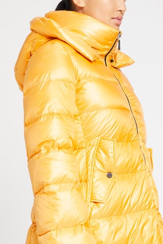 Blusão midi brilhante com capuz Amarelo