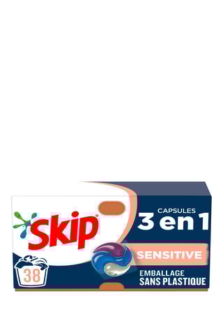 3 x Lessive capsules Skip 3-en-1 Sensitive - 38 lavages