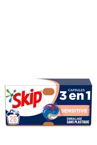 3 x Lessive capsules Skip 3-en-1 Sensitive - 26 lavages