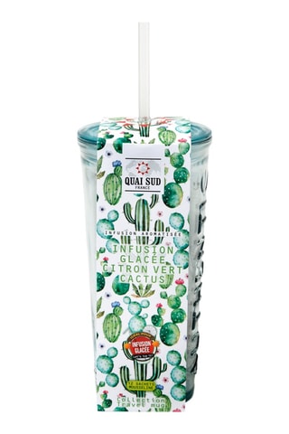 Mug de voyage et infusion aromatisée au citron vert et cactus