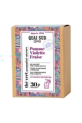 Thé vert pomme violette fraise - 15 sachets
