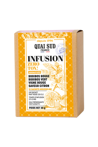 Infusion aromatisée rooibos rouge rooibos vert vigne rouge citron - 15 sachets