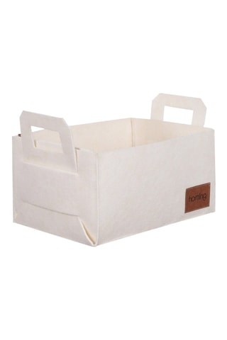 Panier de rangement - 30 x 20 x 15 cm - Crème