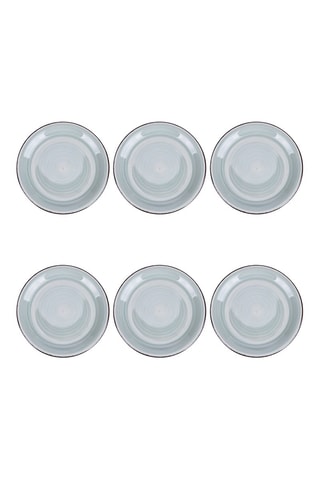 6 assiettes plates en grès - 20 cm