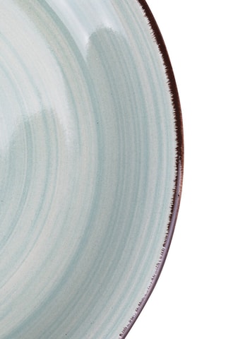 6 assiettes plates en grès - 20 cm