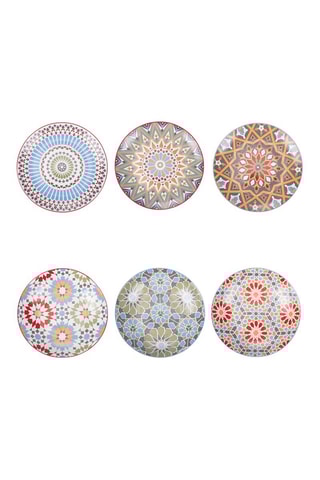 6 assiettes plates en porcelaine Casablanca - 19 cm