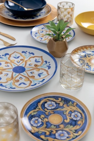 6 assiettes plates en porcelaine Sicilia - 19 cm