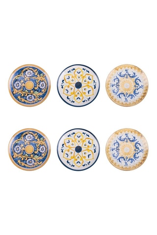 6 assiettes plates en porcelaine Sicilia - 19 cm