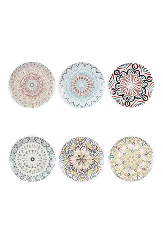 6 assiettes plates en porcelaine Sharm - 19 cm