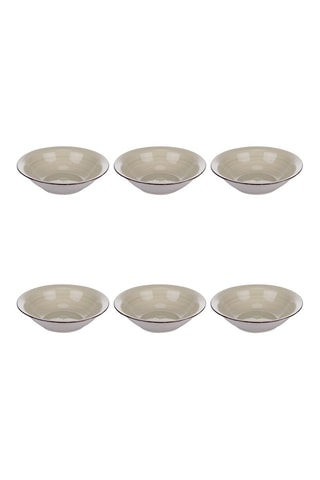 6 assiettes creuses en grès - 22 cm