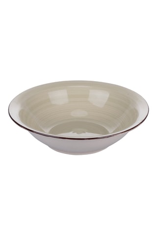 6 assiettes creuses en grès - 22 cm