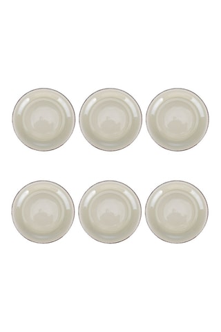 6 assiettes plates en grès - 27 cm